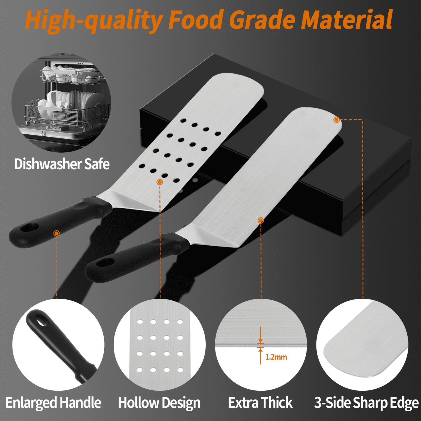 15PCS Griddle Accessories Kit for Blackstone and Camp Chef, Stainless Steel Flat Top Grill Accessory Set, Grill Spatula Set for Outdoor Barbecue