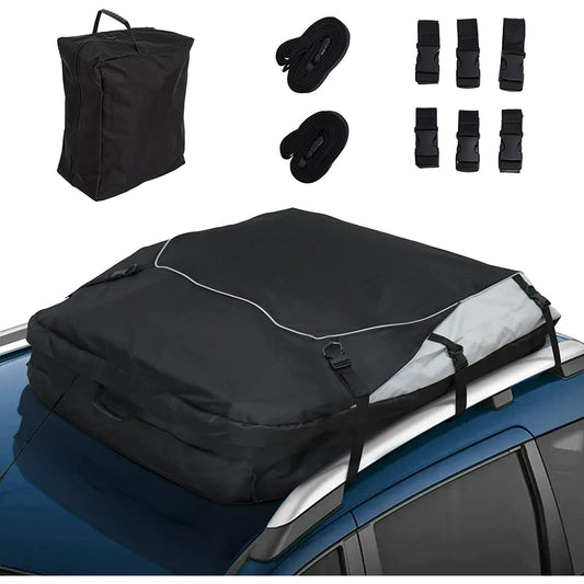 Car Roof Bag, Waterproof 20 Cubic Feet Cargo Carrier for Car, Van, SUV,Black