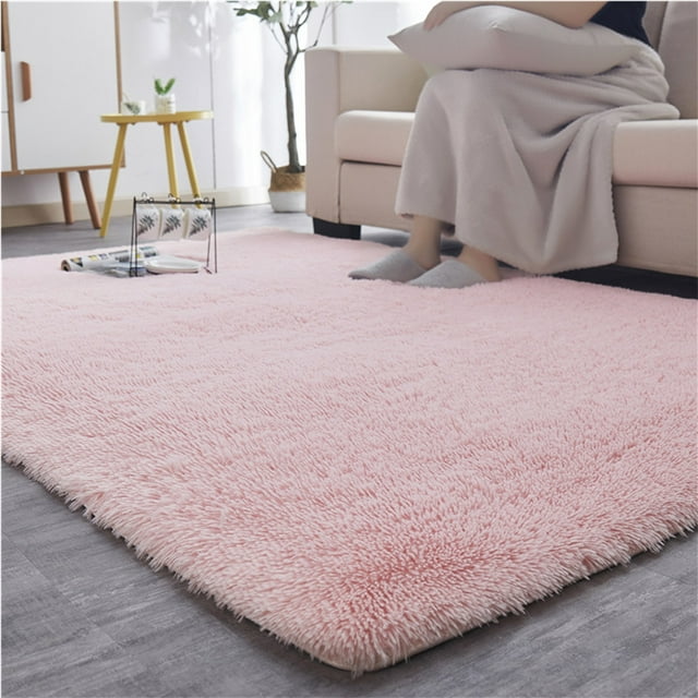 5x8 Feet Soft Fluffy Area Rug,Anti-Skid Durable Rectangular Shaggy Rug for Home Decorative, Kids Nursery Rug for Girls,Furry Carpet for Living Room,Plush Rug