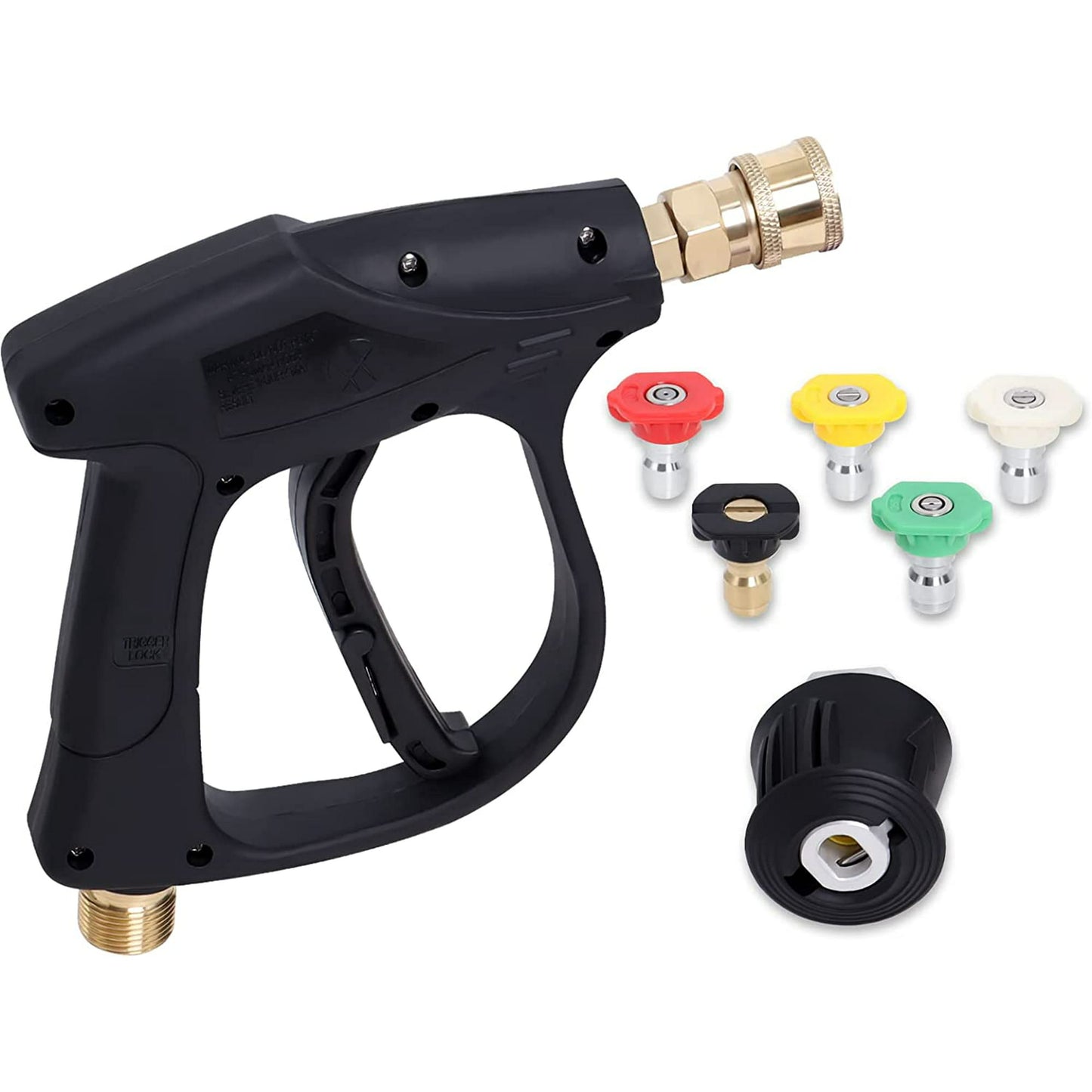 High Pressure Washer Gun Handle Compatible with Karcher, 1/4" Quick Connector & Adapter with 5 Water Nozzle for Car Cleaning