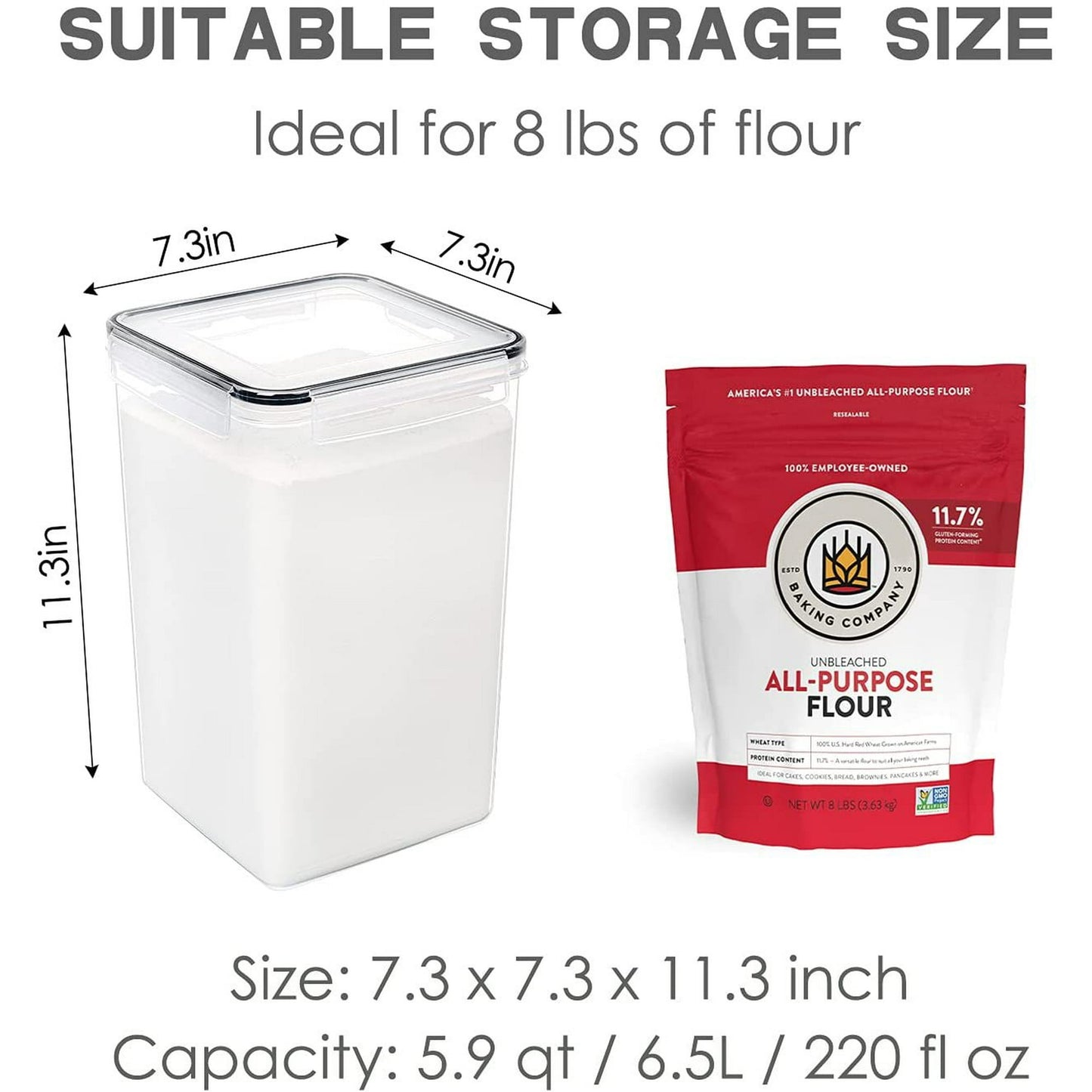 10 PCS Large Airtight Food Storage Containers, 6.5L /5.2L/2.5L,Store Flour/Sugar/Pasta, for Kitchen,Pantry,Refrigerator, with Lid, PP Material